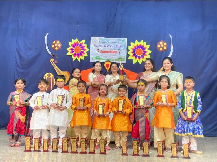 Students performing on stage during Annual Day event at Pavilion Pre-Primary School